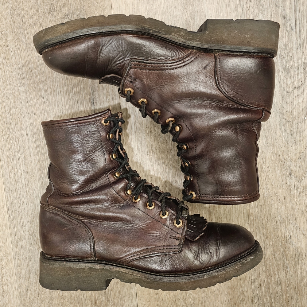 Double H Lacer Dark Brown Leather Boots - Picture 2 of 15